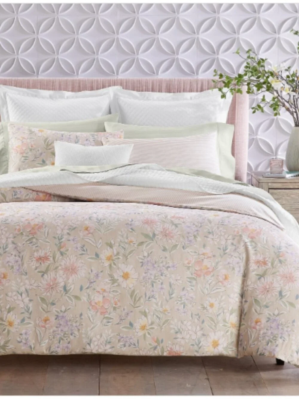 Charter Club Border Garden Comforter Set, King, Beige/kh